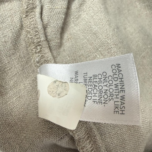 Pure Jill Pants Womens 2X Beige Linen Cropped Tapered Pull on Pockets Coastal - Picture 8 of 13